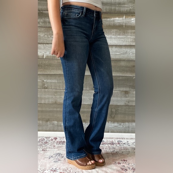 vervet denim mid rise relaxed long tall bootcut jeans revere dark wash T6136 - Picture 5 of 10